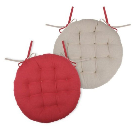Podsedák na židli DUO COLOR červená/béžová Ø 38x4 cm France (cena za 1 kus)
