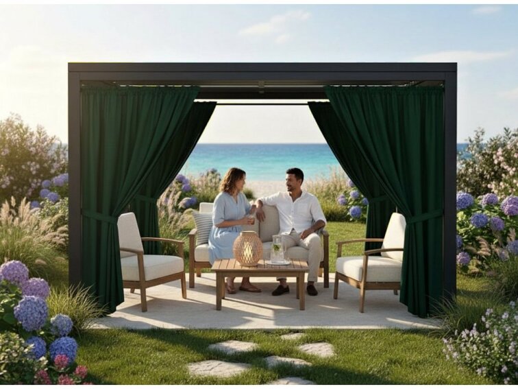 Venkovní zahradní závěs s tunýlkem BOGOTA zelená 08 různé rozměry MyBestHome