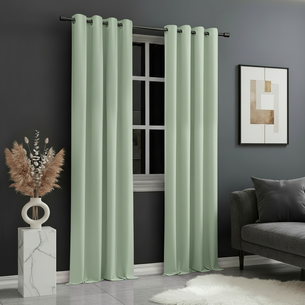 Dekorační dlouhý jednobarevný závěs s kroužky EASY TOP světlá mátová 1x140x250 cm (cena za 1 kus) MyBestHome