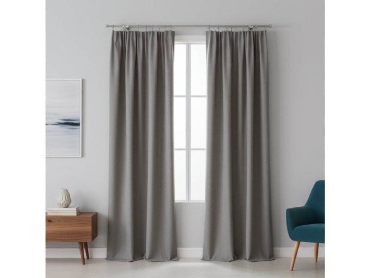 Dekorační zatemňující závěs SUPER BLACKOUT TAPE s řasící páskou tmavě šedá color 008 (cena za 1 kus) 140x250 cm 100% stínění Mybesthome