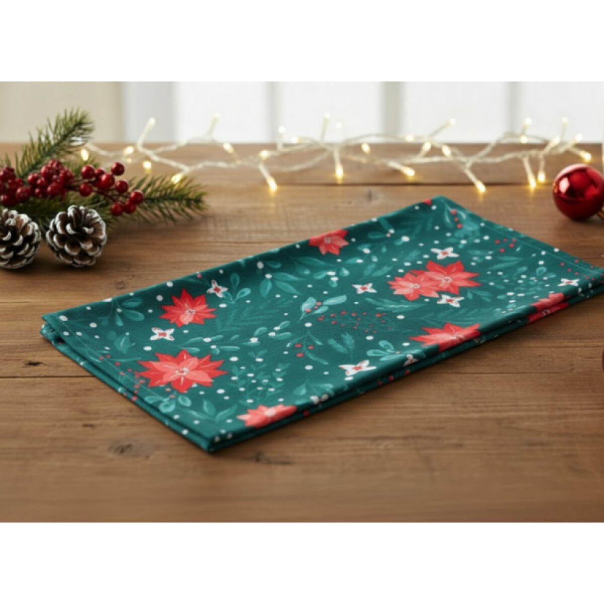 Vánoční kuchyňská utěrka JINGLE BELLS zelená/červená 45x65 cm