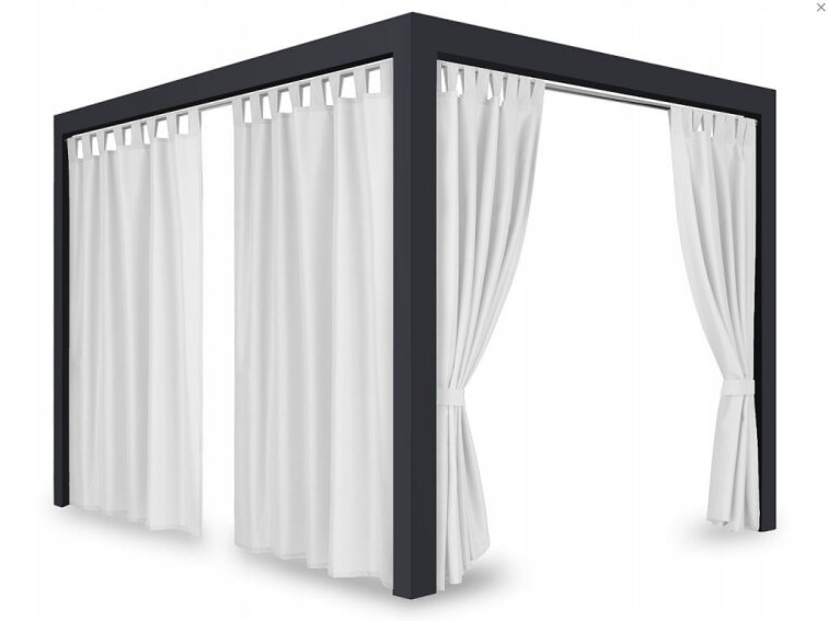 Venkovní zahradní závěs s poutky PORTO bílá 10 různé rozměry Mybesthome