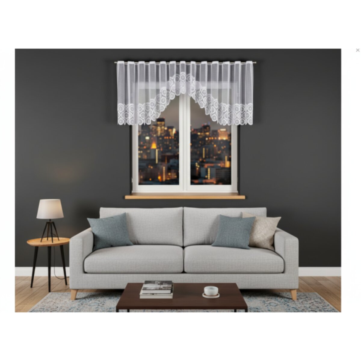 Dekorační oblouková krátká záclona na žabky MALWINA 410x80 cm MyBestHome