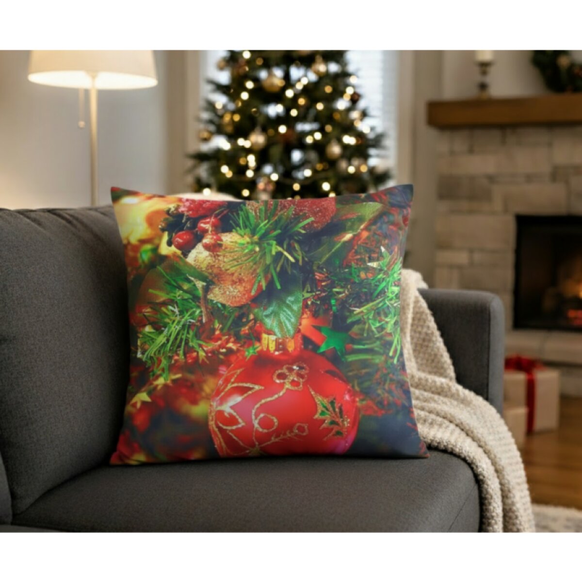 Vánoční povlak na polštář CHRIST BALLS 40x40 cm