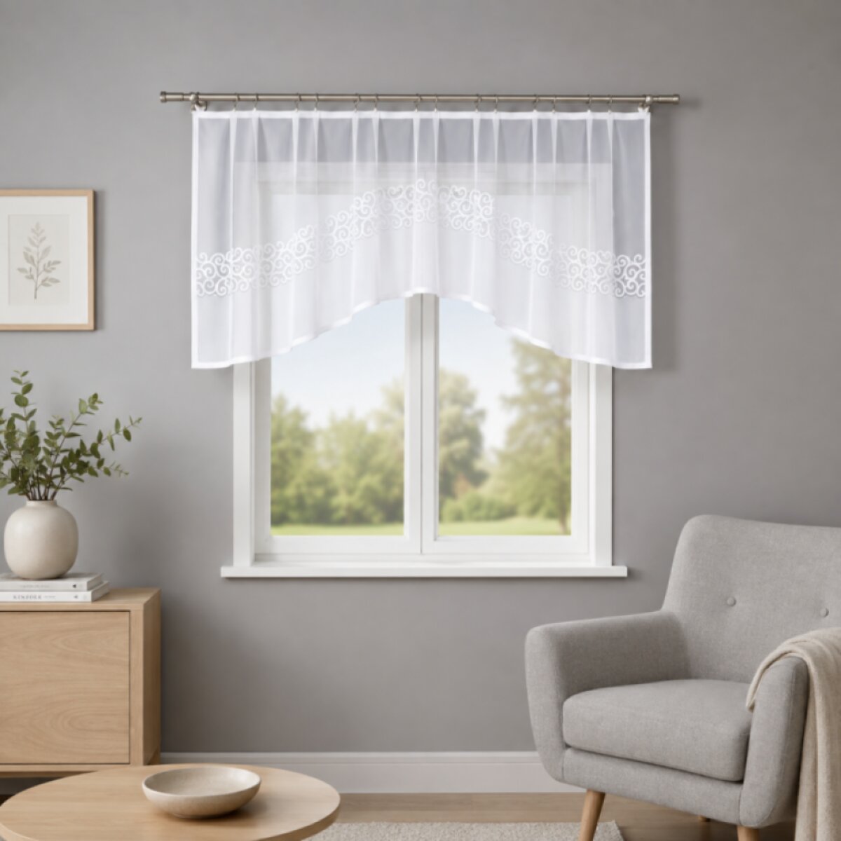 Dekorační oblouková krátká záclona na žabky DANIELA 300x110 cm MyBestHome
