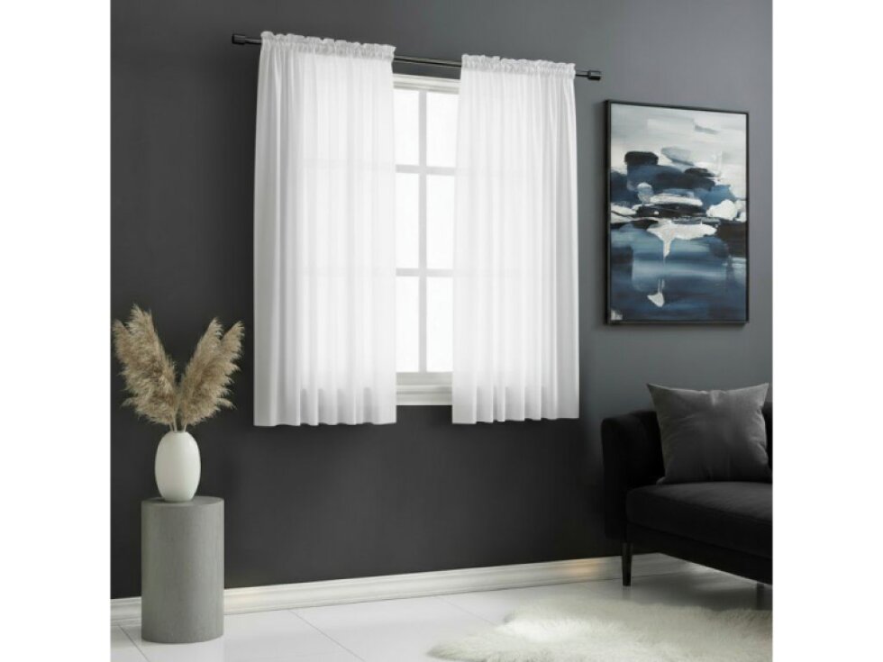 Dekorační voálová záclona s řasící páskou JULIA bílá 145x150 cm MyBestHome 1+1 zdarma