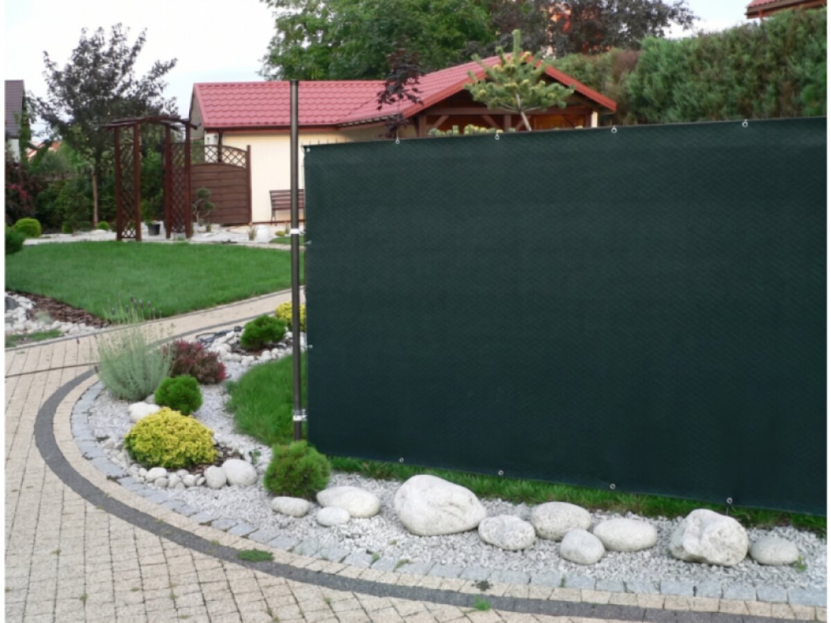 Stínící plotová zástěna 1,5x10 m PREMIUM, ratanový vzor zelená, 240g/m2 MyBestHome