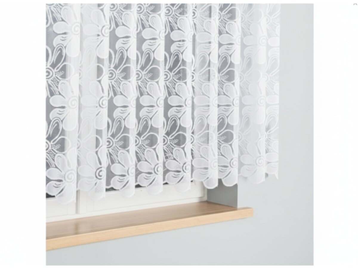 Dekorační krátká vzorovaná záclona na žabky PATRYCJA 160 bílá 300x160 cm MyBestHome