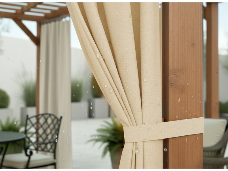 Venkovní zahradní závěs s poutky SANTIAGO color 17 světle béžová, různé rozměry MyBestHome