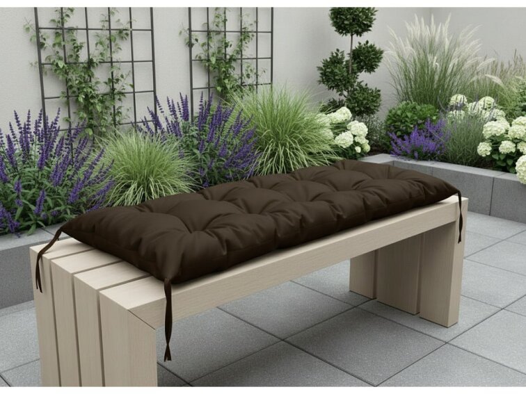 Prošívané sezení na lavici WILSON color 27 tmavě hnědá různé rozměry, polstr na zahradní lavici - sedák Mybesthome