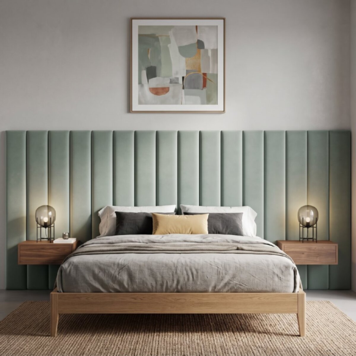 Čalouněný nástěnný panel různé rozměry x šířka 20 cm mátová obdélník MyBestHome