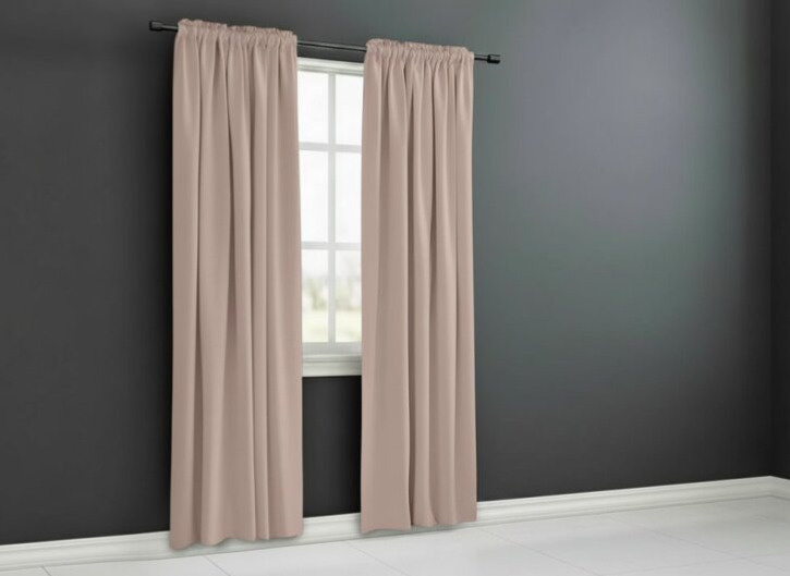 Zatemňovací závěs s řasící páskou "BLACKOUT" VIGO 135x250 cm, pudrová růžová, (cena za 1 kus) MyBestHome