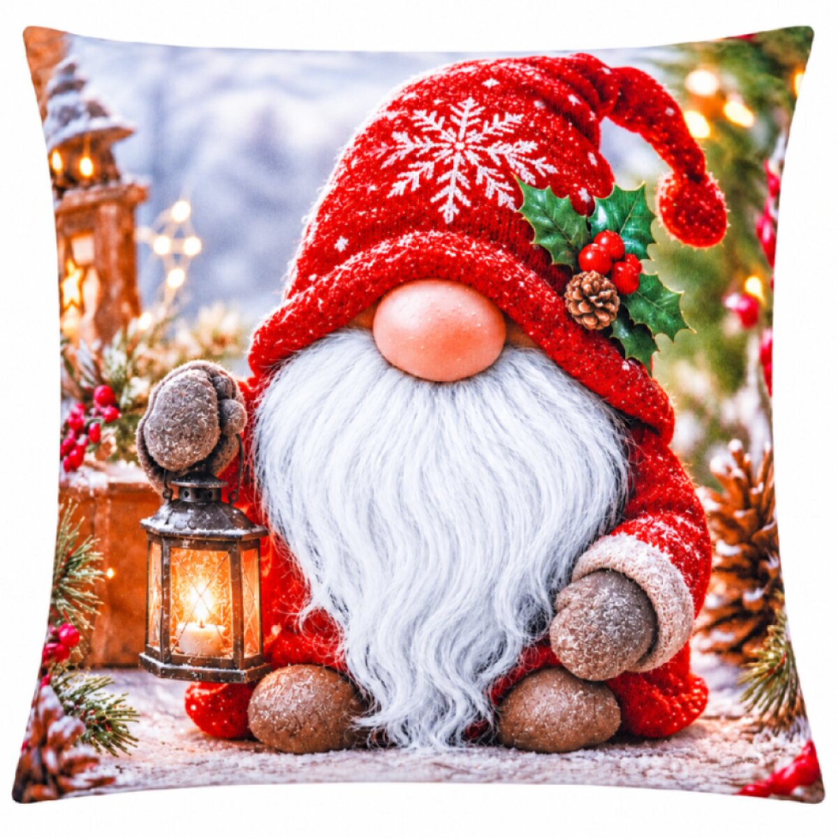 Vánoční povlak na polštář XMAS GNOM I. 40x40 cm