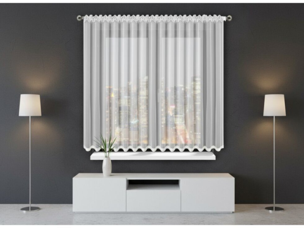 Dekorační krátká záclona s řasící páskou CHRISTELL L-80 bílá 400x150 cm MyBestHome