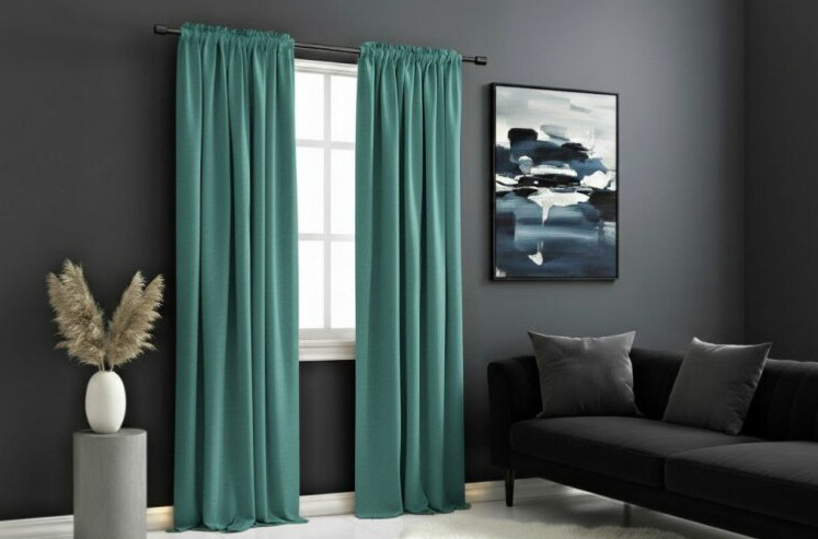Zatemňovací závěs s řasící páskou "BLACKOUT" SHARY 135x270 cm, tyrkysová, (cena za 1 kus) MyBestHome