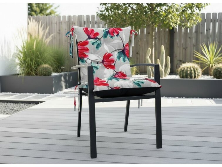 Zahradní prošívaný podsedák na židli s opěrkou OSCAR vzor 132 50x50x50 cm Mybesthome