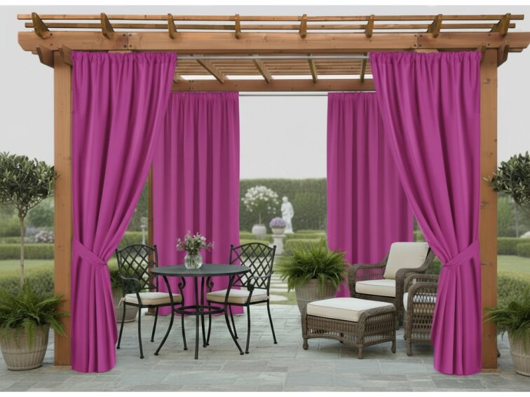 Venkovní zahradní závěs s tunýlkem JAMAICA color 36 tmavě růžová, různé rozměry MyBestHome