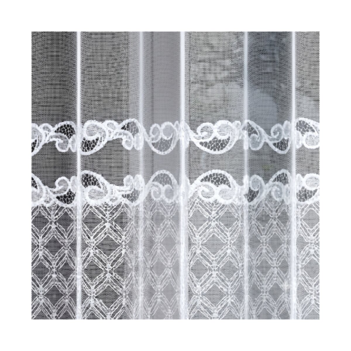 Dekorační žakárová záclona s řasící páskou MICHAELA 150 bílá 400x150 cm MyBestHome