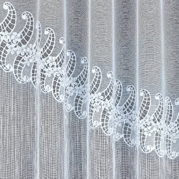 Dekorační žakárová záclona s řasící páskou JANAI 140 bílá 300x140 cm MyBestHome