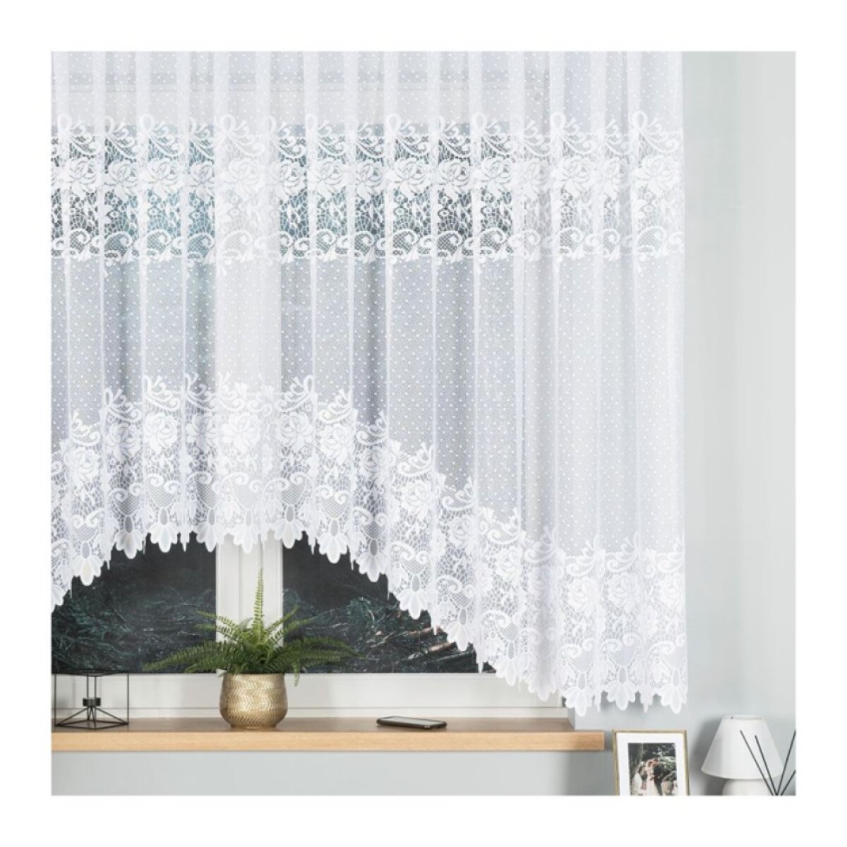 Dekorační krátká vzorovaná záclona na žabky DEMETRIA 500x160 cm MyBestHome