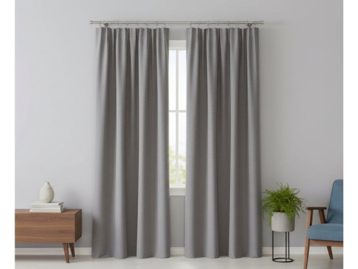 Dekorační zatemňující závěs SUPER BLACKOUT TAPE s řasící páskou šedá color 009 (cena za 1 kus) 140x250 cm 100% stínění Mybesthome