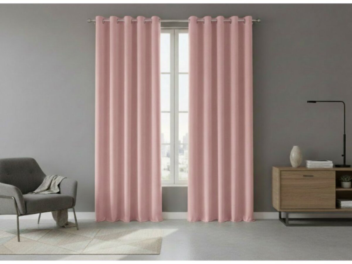 Dekorační velvet závěs s kroužky VALENTINO 014 světle růžová 140x250 cm (cena za 1 kus) MyBestHome