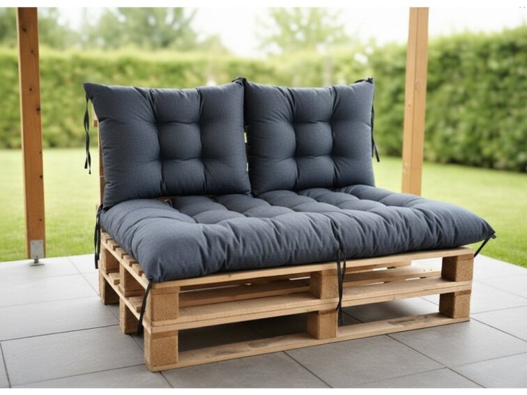 Paletové prošívané sezení MATTEO SET - sedák 120x80 cm, 2x opěrka 60x40 cm, modrá color 04, Mybesthome