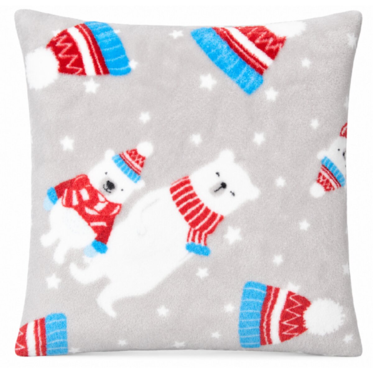 Vánoční povlak na polštář WINTER PETS medvěd, 40x40 cm, mikrovlákno