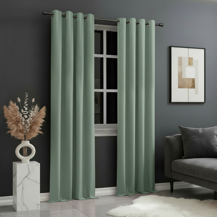 Dekorační dlouhý jednobarevný závěs s kroužky EASY TOP tmavě mátová 1x140x250 cm (cena za 1 kus) MyBestHome