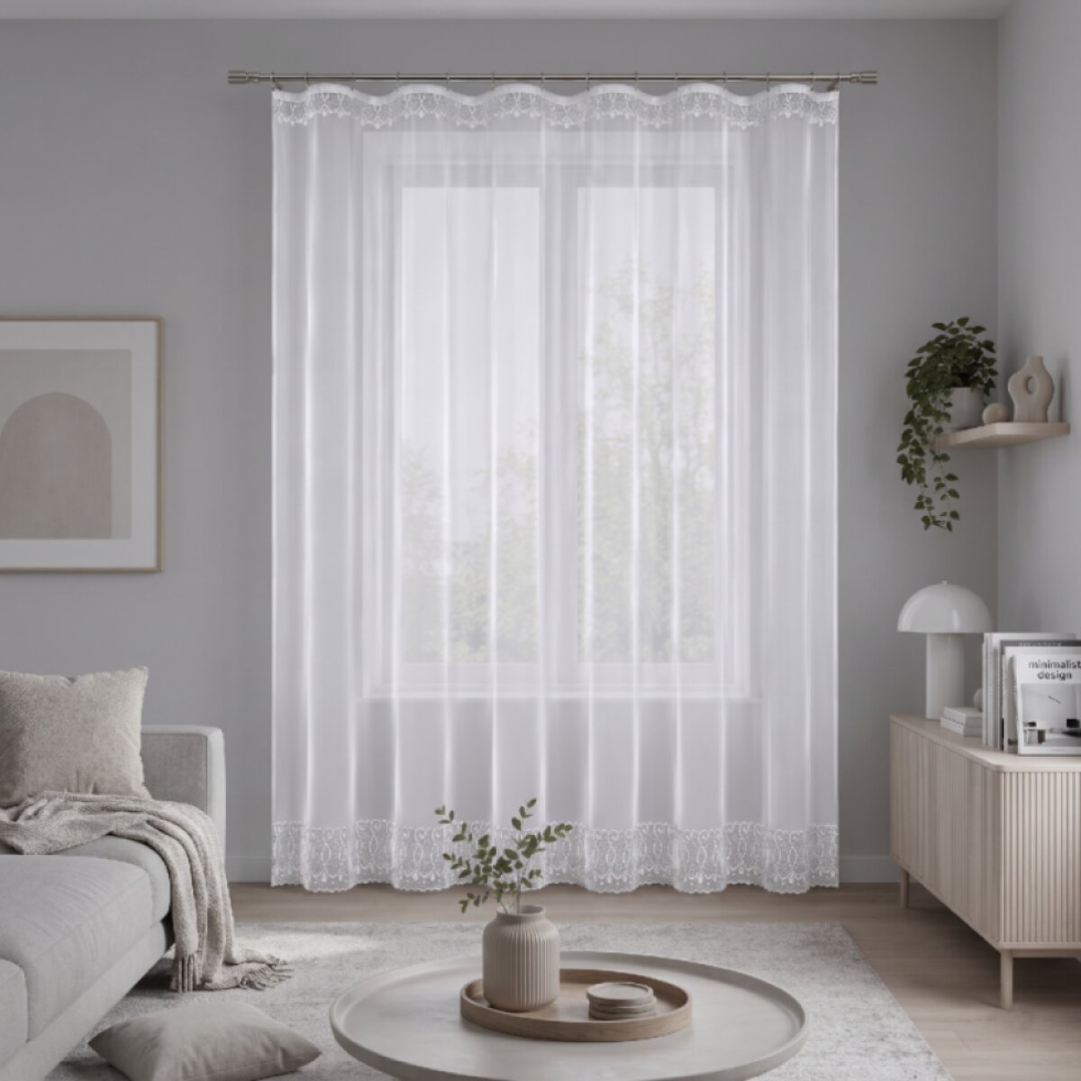 Dekorační žakárová záclona s řasící páskou ESSENCES 250 bílá 200x250 cm MyBestHome