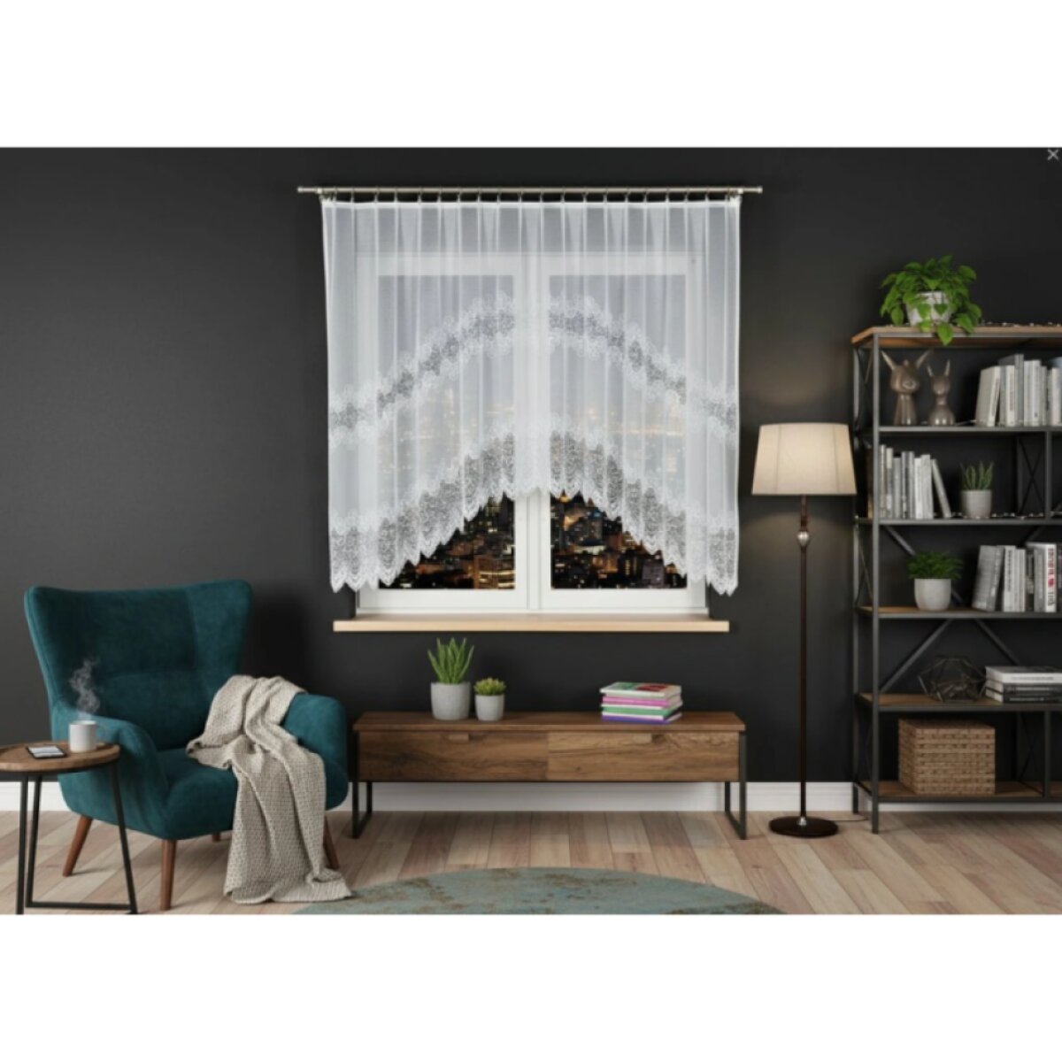 Dekorační oblouková krátká záclona na žabky VIOLETTA 250x150 cm MyBestHome