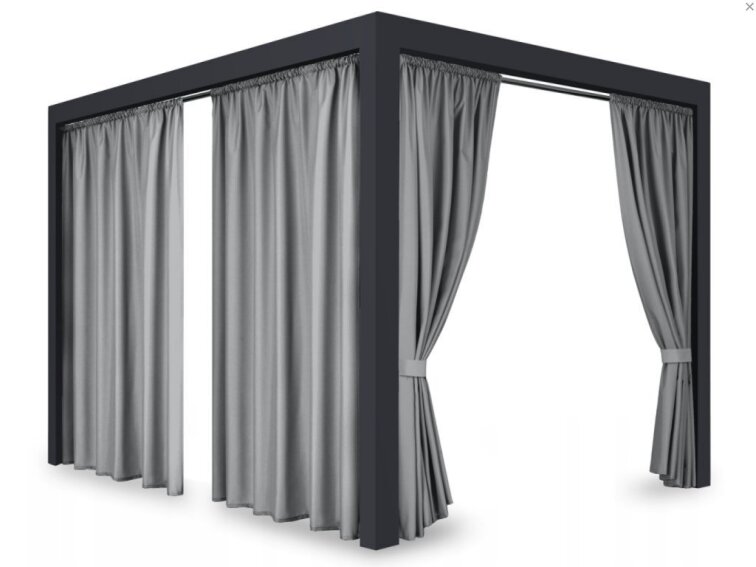 Venkovní zahradní závěs s tunýlkem BOGOTA šedá 05 různé rozměry MyBestHome