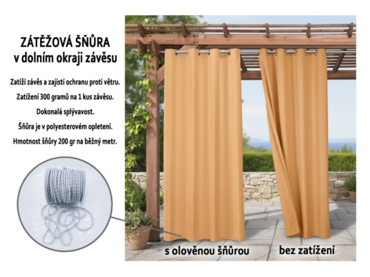 Venkovní zahradní závěs s kroužky MONTANA color 51 tyrkysová, různé rozměry MyBestHome