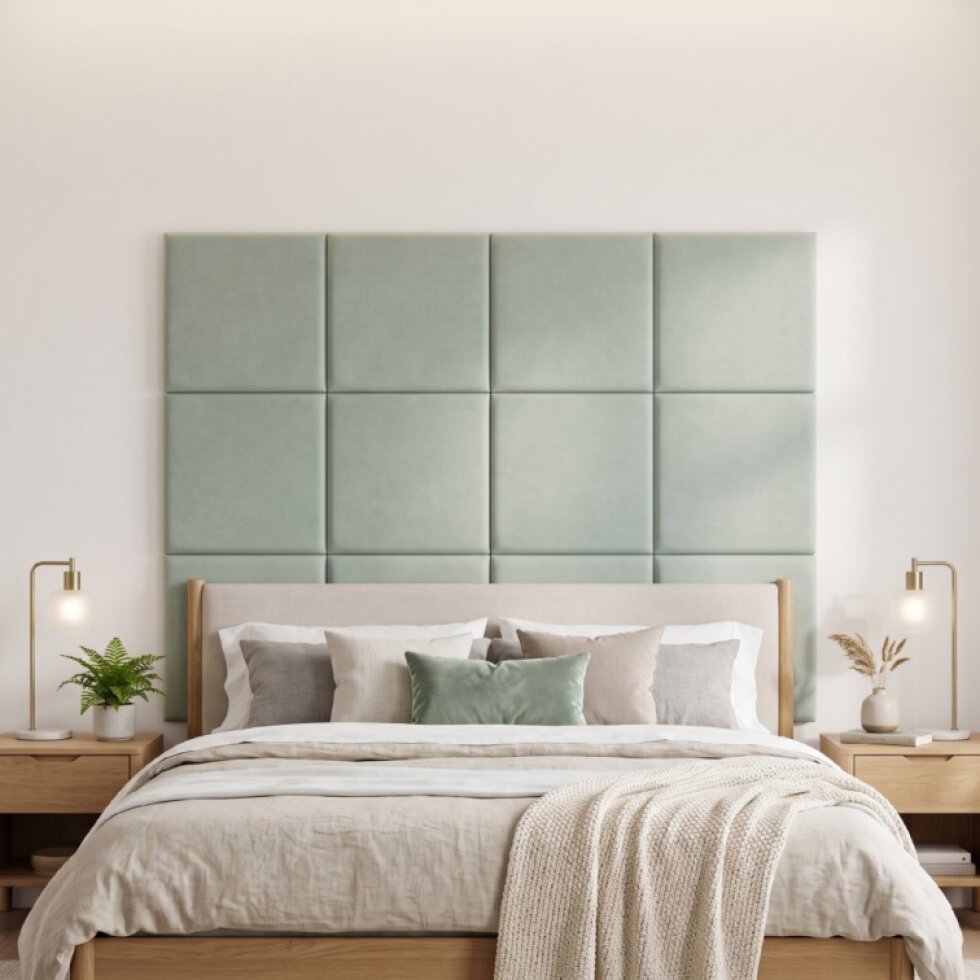 Čalouněný nástěnný panel různé rozměry mátová čtverec MyBestHome