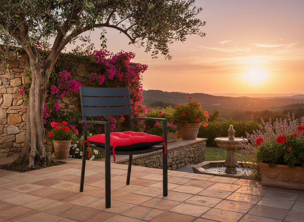 Zahradní prošívaný podsedák na židli JACOB color 10 červená 45x45 cm Mybesthome