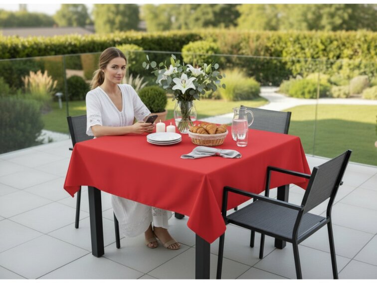 Venkovní čtvercový ubrus TERRA color 10 červená, různé rozměry Mybesthome