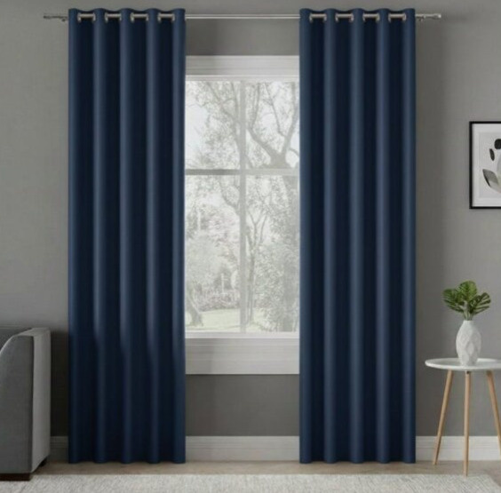 Zatemňovací závěs s kroužky "BLACKOUT" DONA 140x250 cm modrá 229 (cena za 1 kus) MyBestHome
