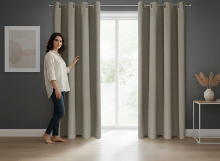 Dekorační závěs s kroužky "BLACKOUT" zatemňovací SYDNEY 140x270 cm, cappuccino, (cena za 1 kus) MyBestHome