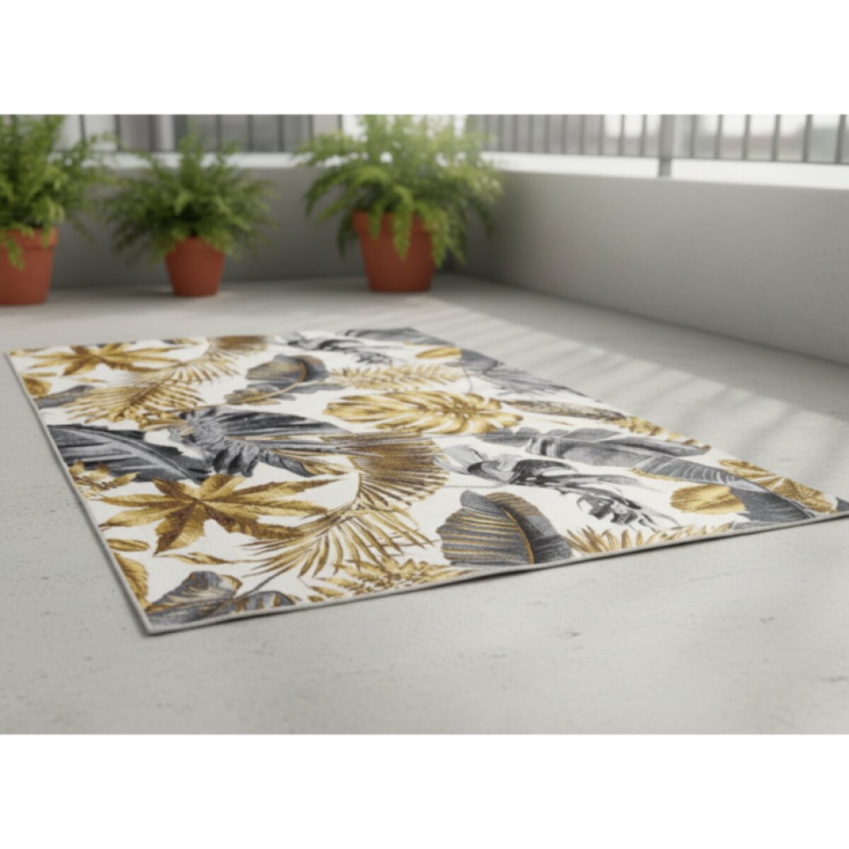 Venkovní vzorovaný koberec - běhoun CAPPUCINO zlatá 80x165 cm Multidecor