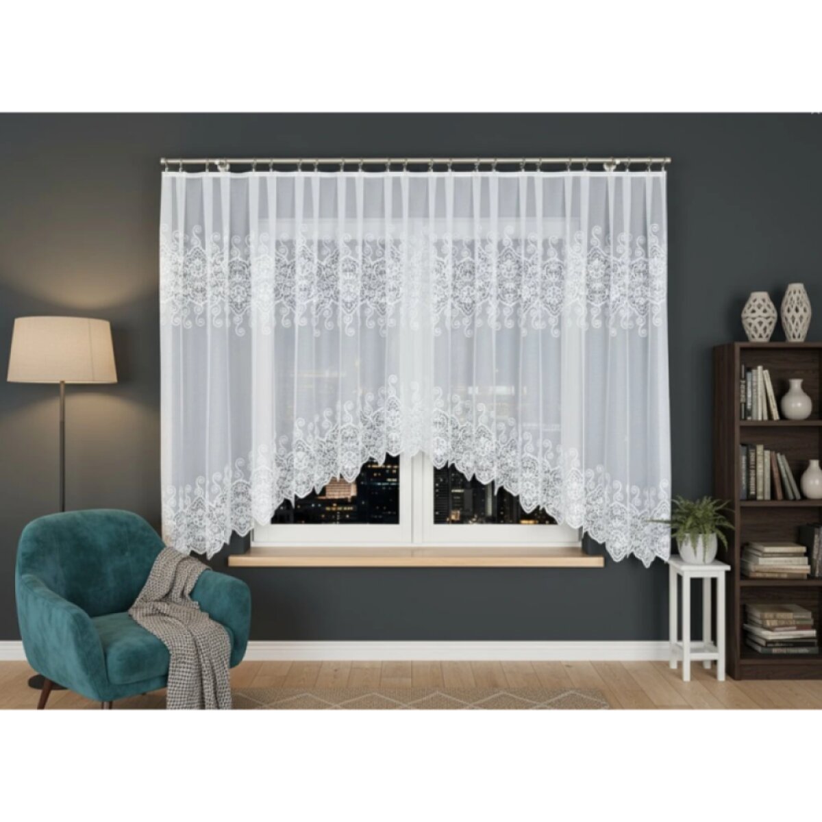 Dekorační krátká vzorovaná záclona na žabky CELINA 400x160 cm MyBestHome