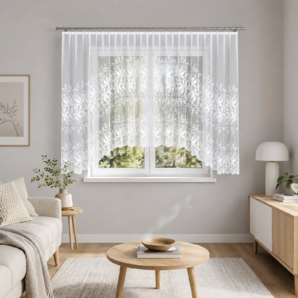 Dekorační oblouková krátká záclona na žabky KASJANA 320x160 cm MyBestHome