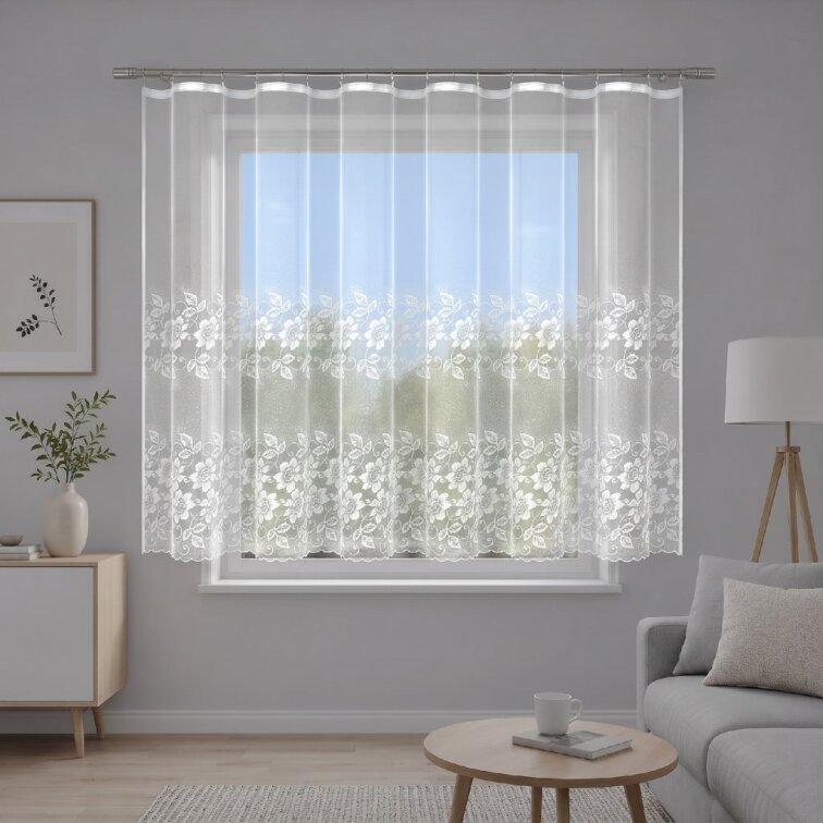 Dekorační žakárová záclona s řasící páskou HIPSUT 160 bílá 300x160 cm MyBestHome