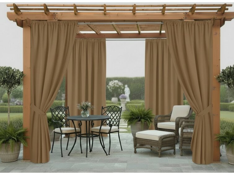 Venkovní zahradní závěs s tunýlkem JAMAICA color 44 cappuccino, různé rozměry MyBestHome