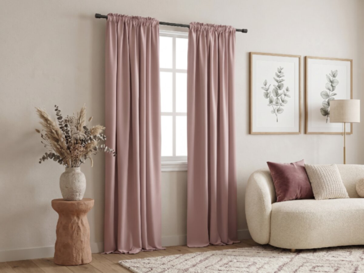 Dekorační závěs s řasící páskou zatemňující BLACKOUT 13 PREMIUM 135x250 cm růžová (cena za 1 kus) MyBestHome