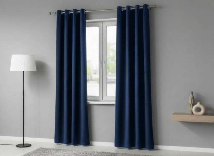 Zatemňovací závěs s kroužky BLACKOUT UNO 140x260 cm, tmavě modrá (cena za 1 kus) MyBestHome