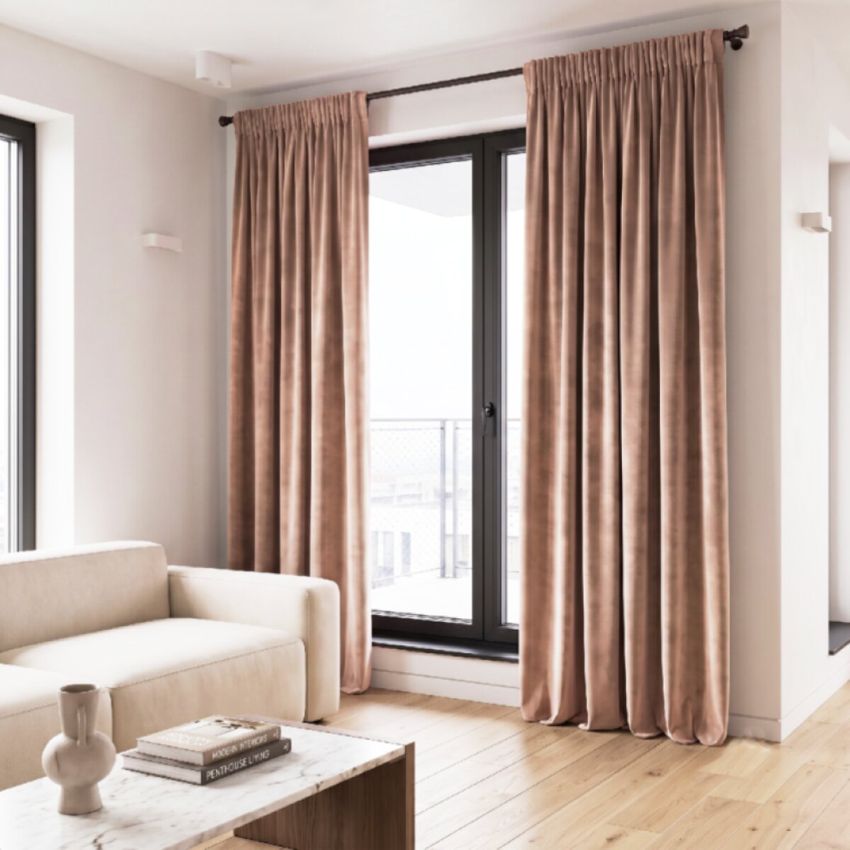 Dekorační závěs s řasící páskou VALMONT 140 cm x 250 nebo 260 cm color 001 béžová (cena za 1 kus) MyBestHome