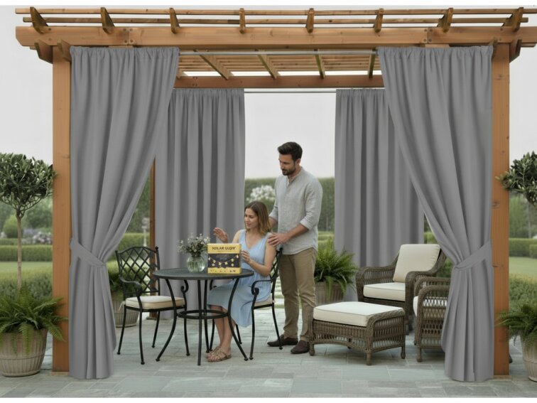 Venkovní zahradní závěs s tunýlkem JAMAICA color 23 šedá, různé rozměry MyBestHome