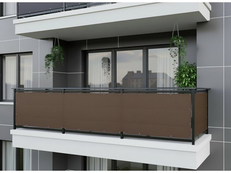 Balkonová zástěna OSLO hnědá, výška 100 cm, šířka různé rozměry MyBestHome