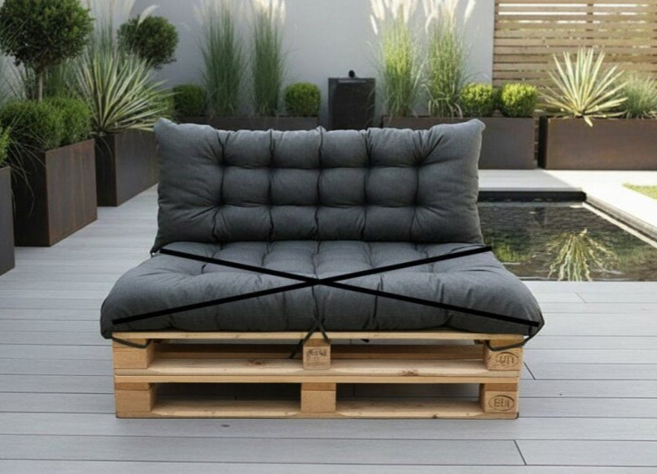 Paletová prošívaná opěrka DARIO 120x40 cm color 02A antracit MyBestHome