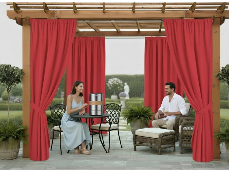 Venkovní zahradní závěs s tunýlkem JAMAICA color 10 červená, různé rozměry MyBestHome